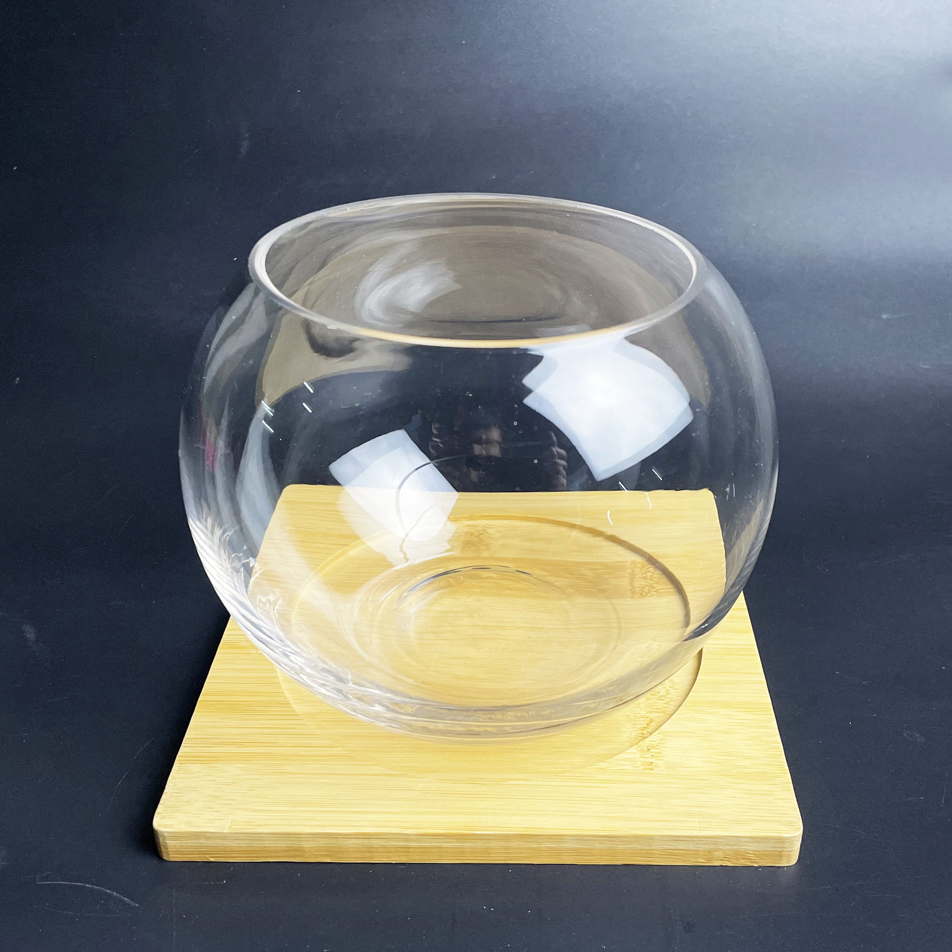 苔藓微景观生态瓶玻璃鱼缸创意金鱼缸圆形斜口多肉植物玻璃瓶花瓶