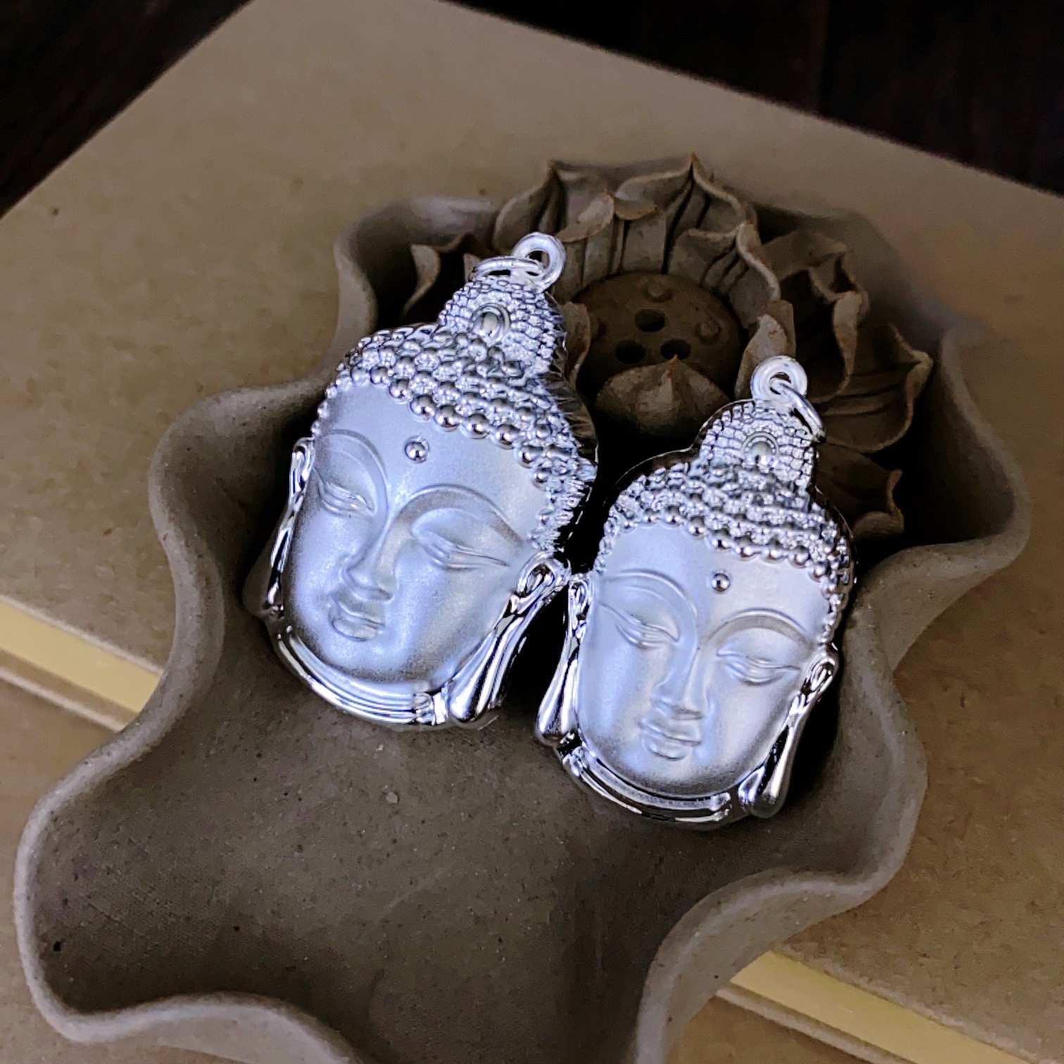 乾龙 新品足银佛头吊坠999纯银佛头项链男女情侣如来佛祖佛像挂件