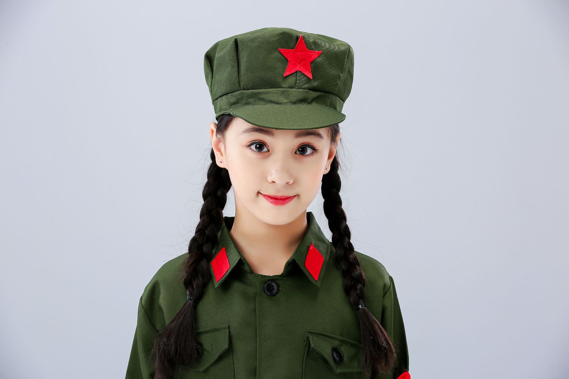 儿童小红军演出服红卫兵八路军抗战时期服装学习雷锋好榜样演出服