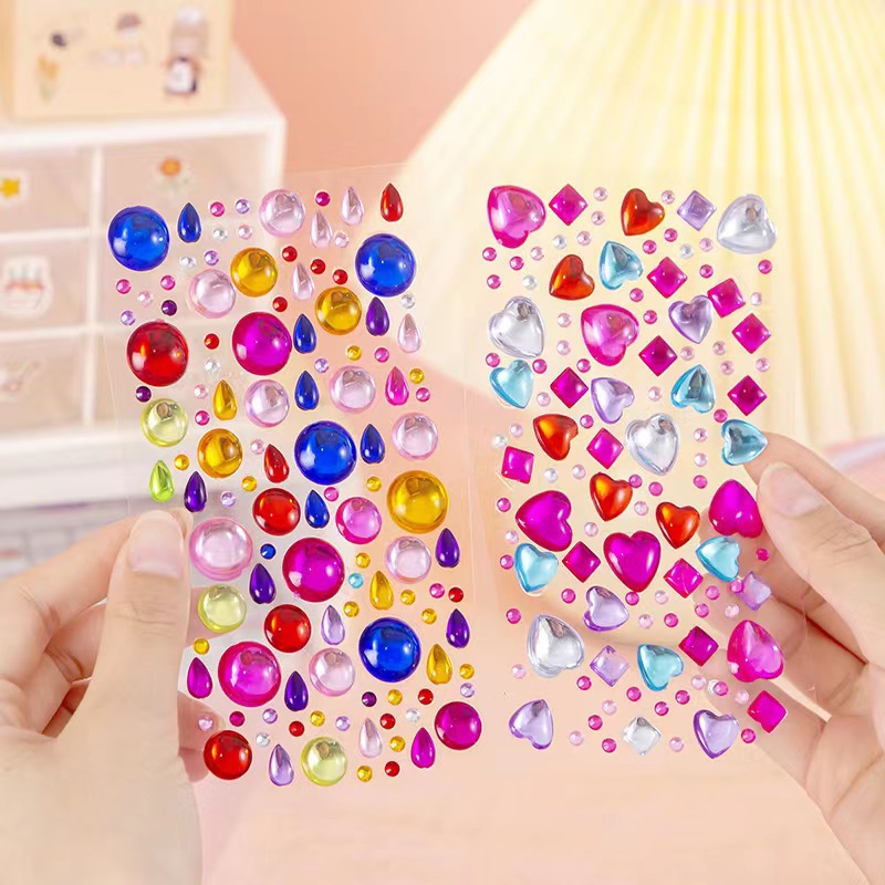 Children's Stickers Gem Acrylic 3D 3D Diamond Sticker Girl Decorative Creative DIY Kindergarten Reward Stickers