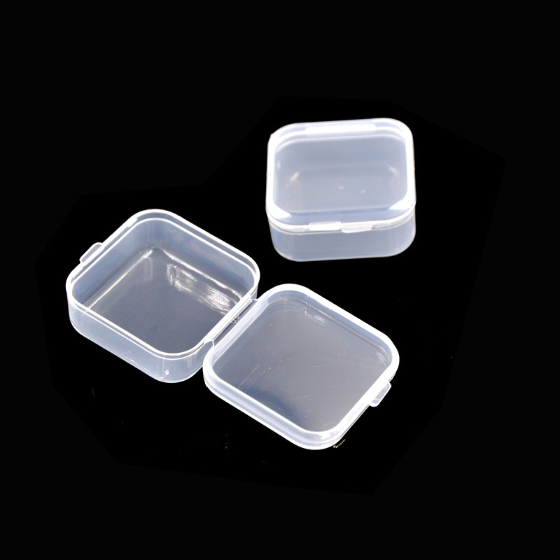 Mini-Portable Pp Material Square Transparent Ornament Small Plastic Box Earplug Wholesale