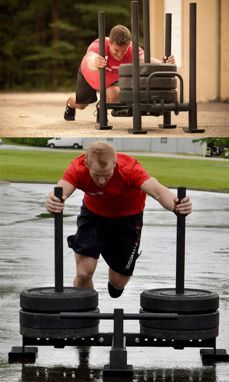 健身雪橇车能量车阻力爆发力训练推车拉车负重雪橇健身房负重装备