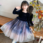 女童连衣裙秋季2024新款儿童秋装裙子小女孩洋气网纱公主裙春秋款