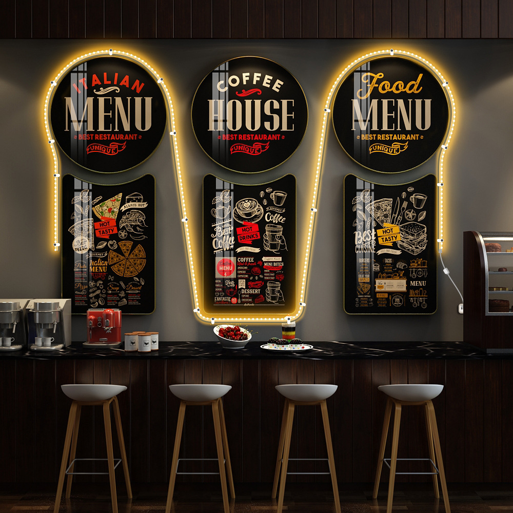 led009-工业风 大款loft复古晶瓷装饰画组合酒吧墙面装饰饭店餐馆