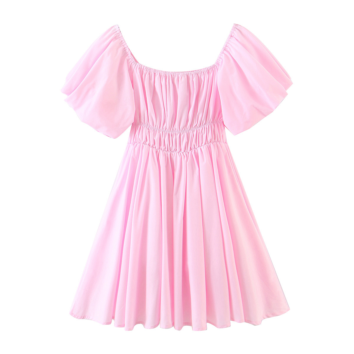 裙子春装新款修显瘦粉色连衣裙包臀短裙欧洲站2020春夏季新款女装v领