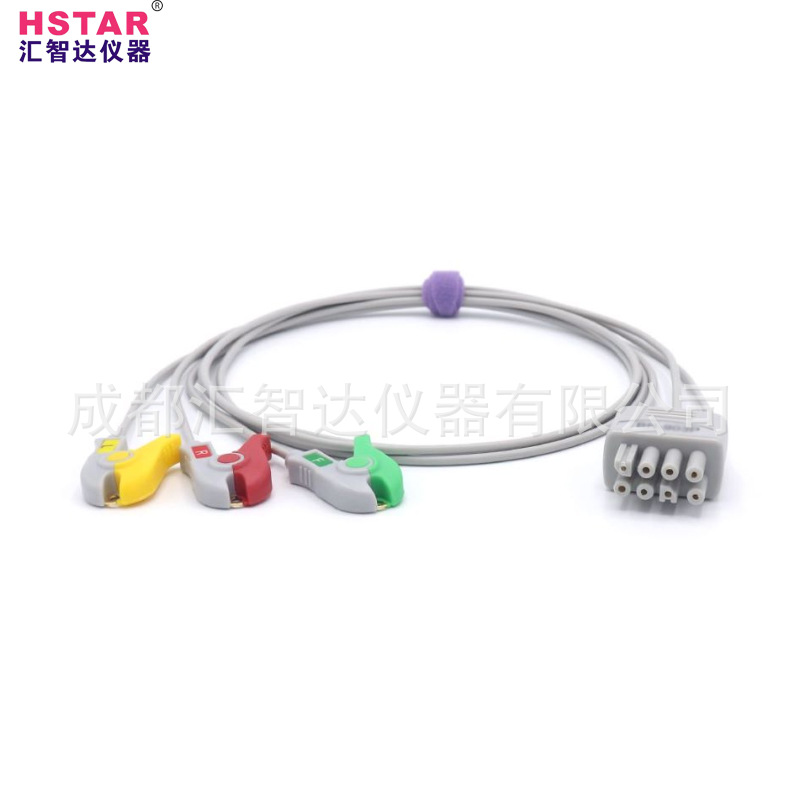 Medical Medical Products 3leadwire-pinch Three-Lead Clip-on Photoelectric ECG Monitoring Cable