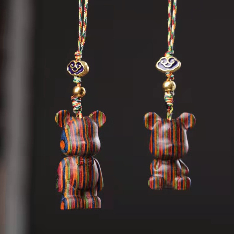 彩虹桉树包包挂件可爱小熊坐姿站姿手机链女挂件可爱车挂件配饰