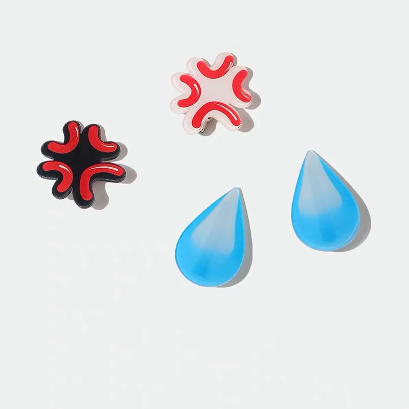 可爱大无语汗滴发夹流汗发卡侧边刘海夹子头饰水滴表情发饰