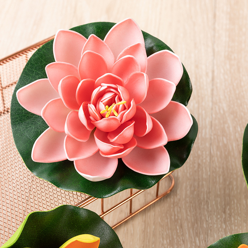 Simulation Lotus Water Lily Artificial Flower Pool Decoration Floating on Water Lotus Dance Props EVA Foam Feel Lotus