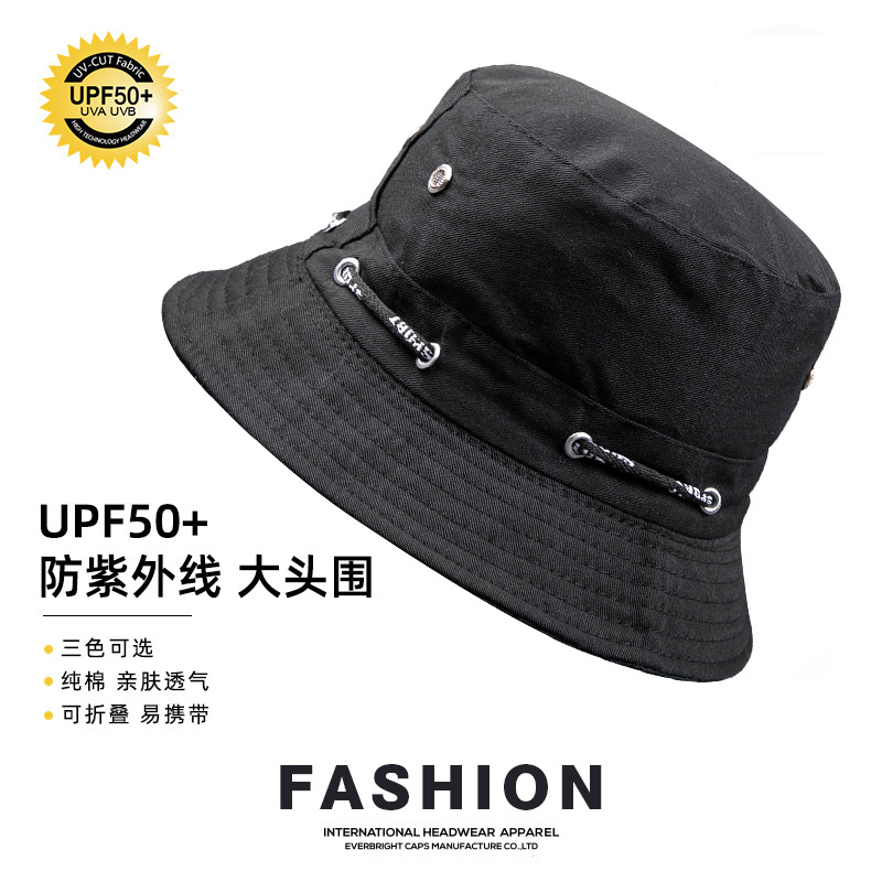 Spot Outdoor Japanese Style Fisherman Hat Sun Hat Big Brim Summer Sun Hat Solid Color Fisherman Hat Sun-Proof Basin Hat