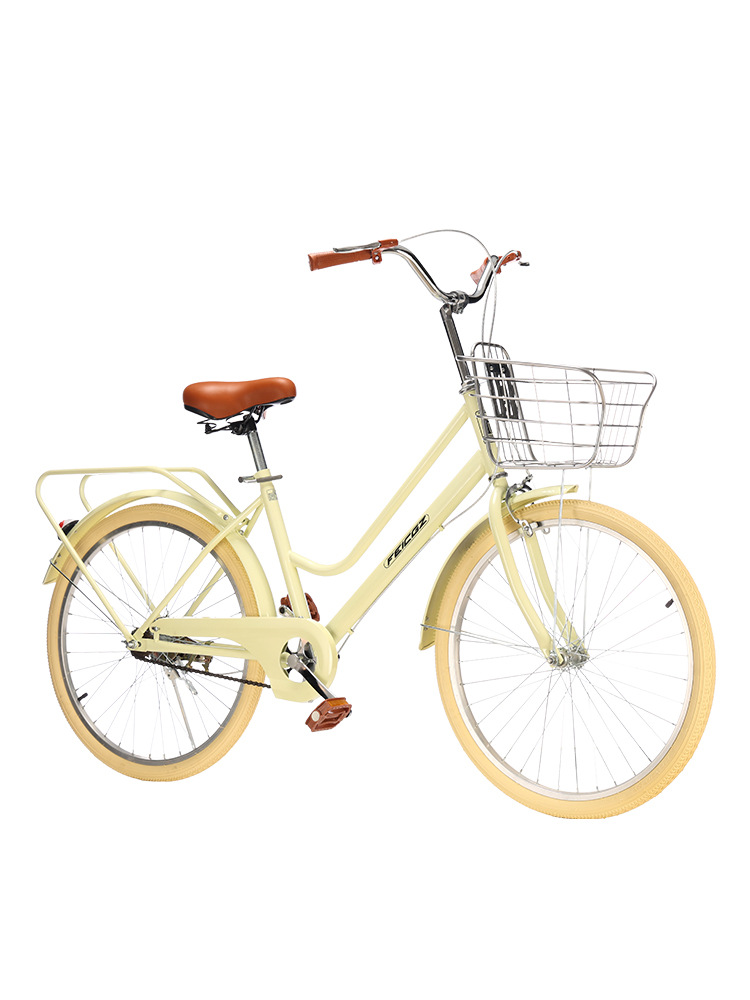 Lady Commuter Bicycle 24-Inch Women's Retro Bicycle Adult Lightweight Bicycle Student Variable Speed Scooter