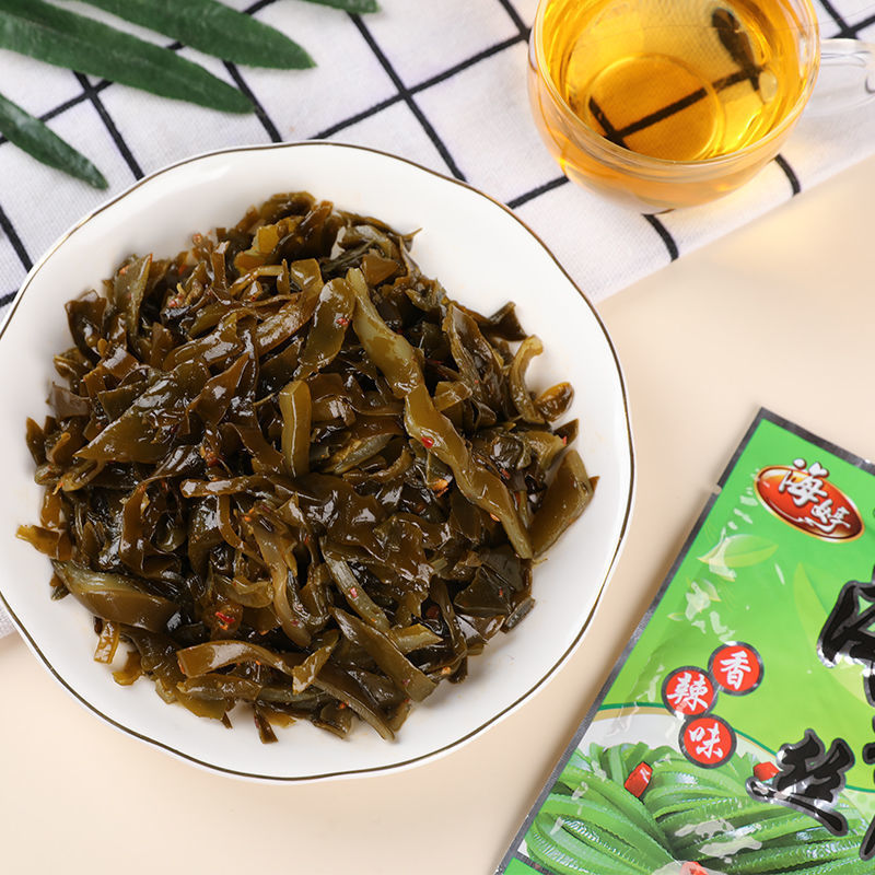 海婷香辣海带丝开袋即食下饭菜开胃菜海带零食苏丽小包装整箱咸菜
