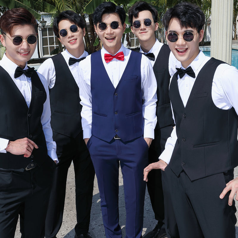 伴郎服兄弟装西服男西装外套兄弟团服西式衬衫套装结婚新郎衣服夏