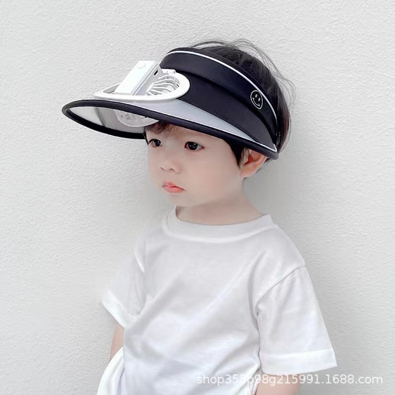 Summer Cap with Fan USB Rechargeable Children's Topless Hat Boys and Girls Sun Protection Sun Hat Summer Hat Outdoor Sun Hat