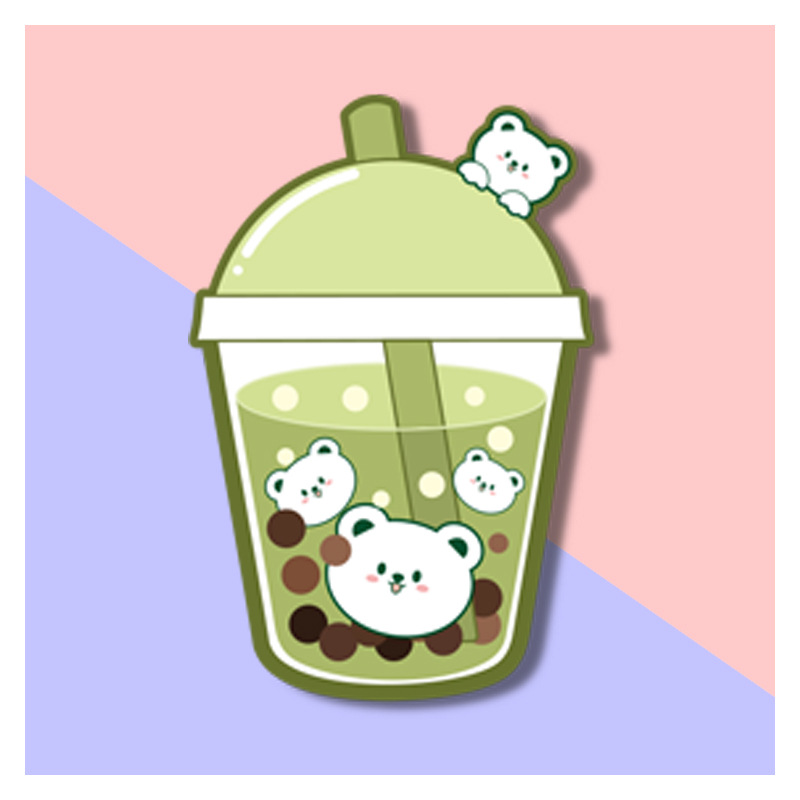 可爱卡通奶茶小动物亚克力徽章 包包个性萌物小猫胸针配饰