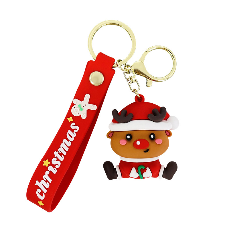 Creative Cartoon Joy Christmas Series Keychain Christmas David's Deer Doll Schoolbag Pendant Couple Small Gifts Wholesale