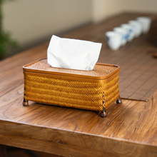 安吉大漆竹制手提式抽纸盒创意福禄纸巾盒新中式收纳摆件竹编餐巾