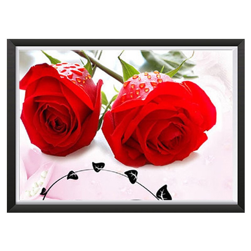 钻石画满钻滴水玫瑰钻石绣diy贴钻十字绣客厅卧室新款钻石贴画