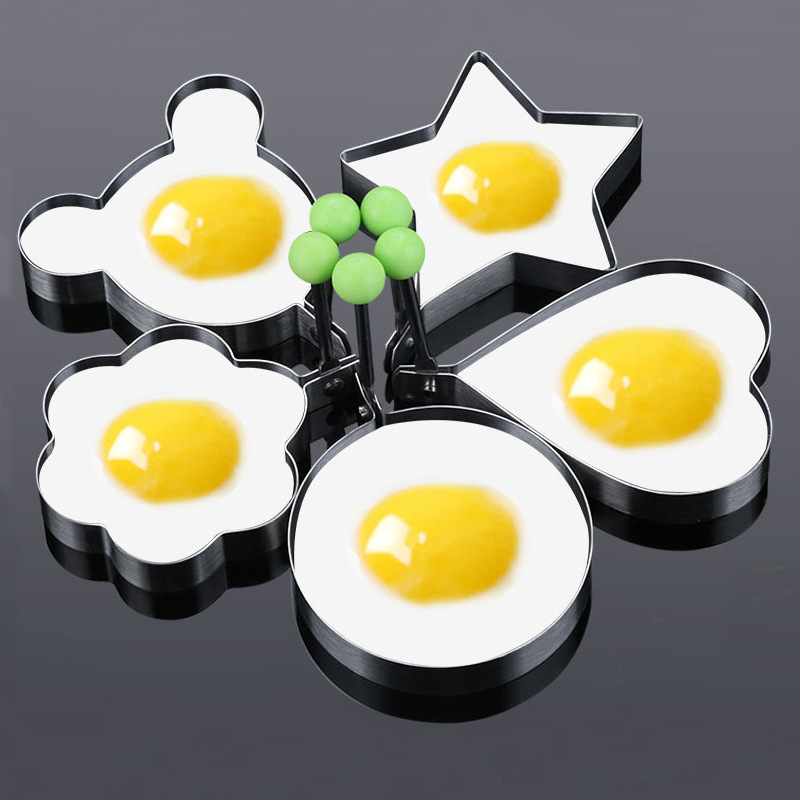 Popular Stainless Steel Omelette Maker Model Heart Shape Omelette Mold Creative Egg Frying Pan Fried Egg Poached Egg Abrasive Tool