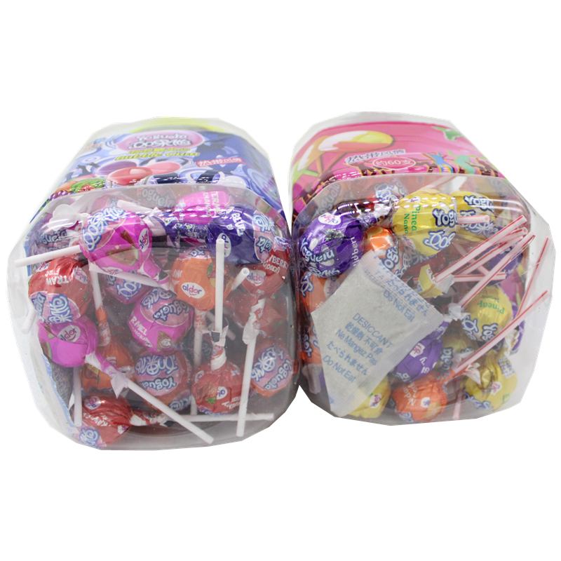 如果他经典泡泡糖夹心酸奶夹心棒棒糖硬质糖果水果味1桶17克*60只