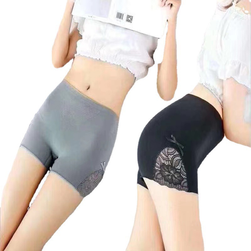 Lace Bow Safety Pants on Both Sides Women‘s Outer Wear Summer Thin Sexy Anti-Emptied Oversized Leggings Wholesale