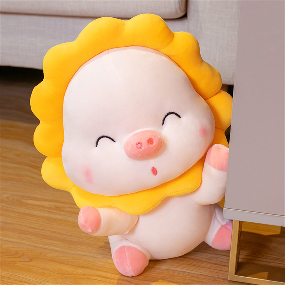 卡通可爱太阳花天使猪公仔毛绒玩具批发生日娃娃婚庆玩偶活动抱枕