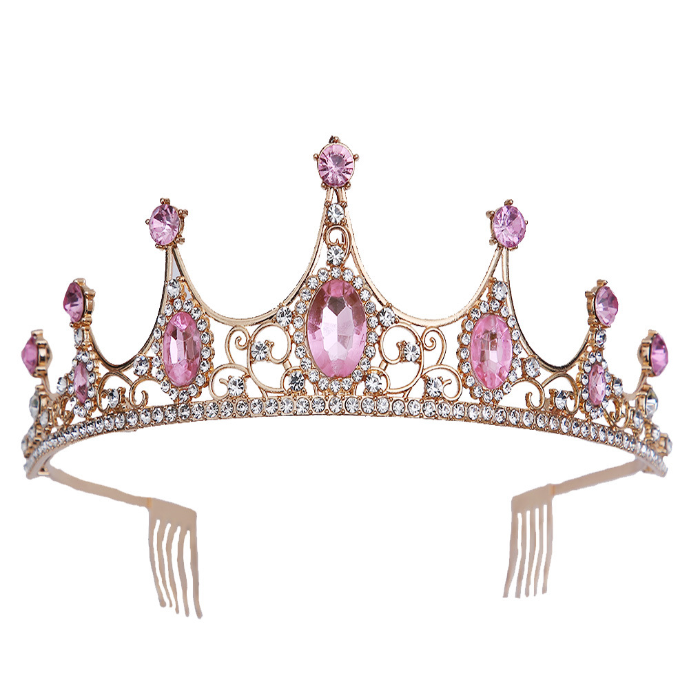 Bridal Crown Headdress Alloy Rhinestone-Encrusted Crystal Wedding Dress Birthday Carnival Hair Accessories Accessory Headband Wholesale