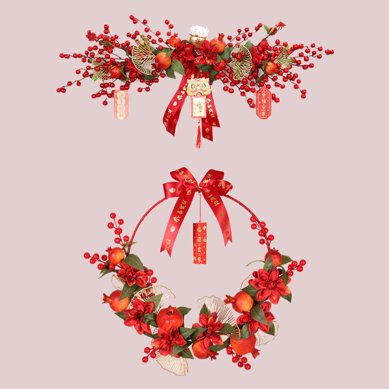 Home Moving Bridal Chamber Layout Simulation Fruit Housewarming Happiness Decoration Entrance Door Pendant Living Room New Year Decoration