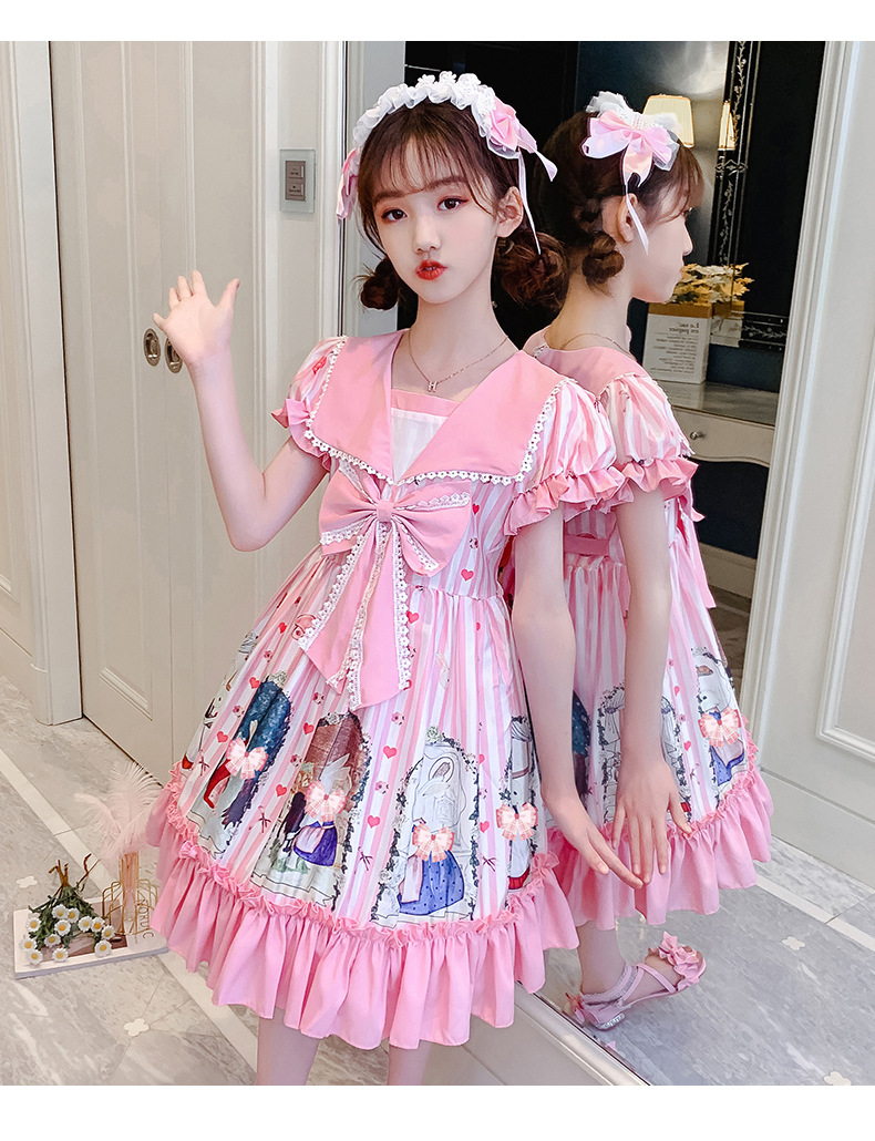 洛丽塔女大童连衣裙2021新款lolita公主裙夏装网红儿童六一表演裙