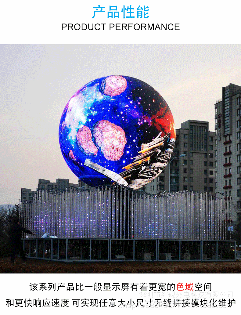 长期批发 全彩led弧形屏 球形led显示屏 户外p6球型led显示屏定制