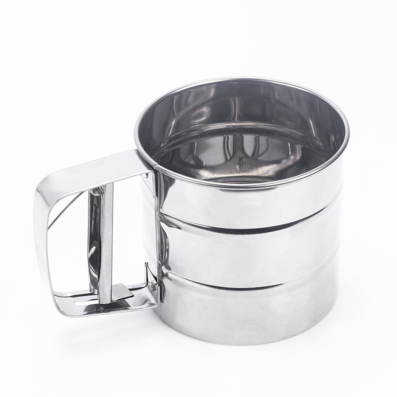 Factory in Stock Hand Pressure Stainless Steel Single Layer Small Powder Sieve Cup Flour Sifter Cake Utensils Baking Tool