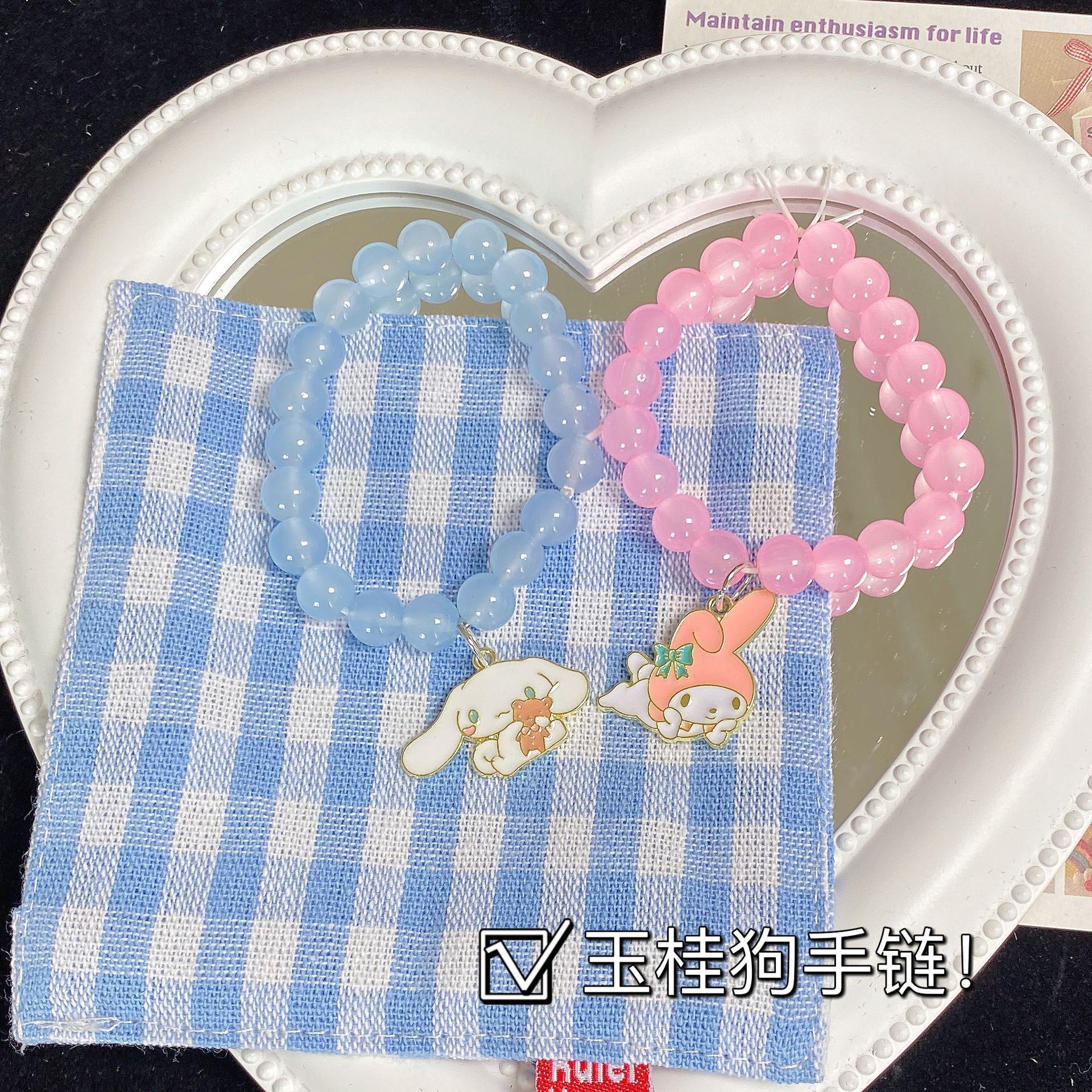 New Clear Sanrio Bracelet Cute Melody Pink Imitation Crystal Bracelet Soft Girl Hairband