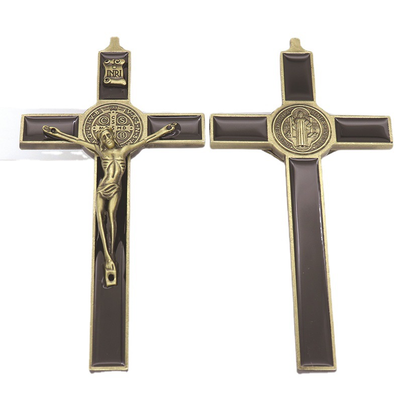 Foreign Trade Hot Sale Factory Current Supply Jesus Cross Metal Religious Crafts Pendant Home Office Decorations