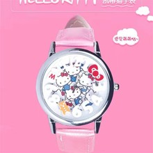 新款立体数字手表可爱卡通kt猫少女心学生儿童手表工厂直供