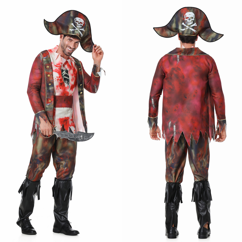 新款男成人海盗服装角色扮演加勒比海盗海贼服装万圣节派对服跨境