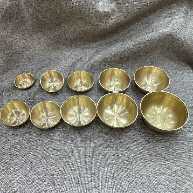 Brass Thickened Copper Bowl Tableware Decoration Set Size Bowl Copper Home Use Household Furnishings Items for Buddha Worship Worship Ornament