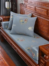 批发亚麻坐垫实木沙发坐垫子35D45D加硬海绵坐垫四季通用含布套