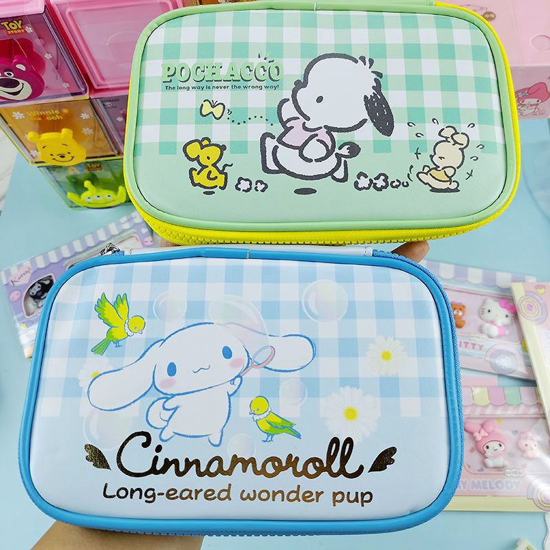 miniso名创优品三丽鸥玉桂狗大容量透明网格pu笔袋可爱帕恰狗文具