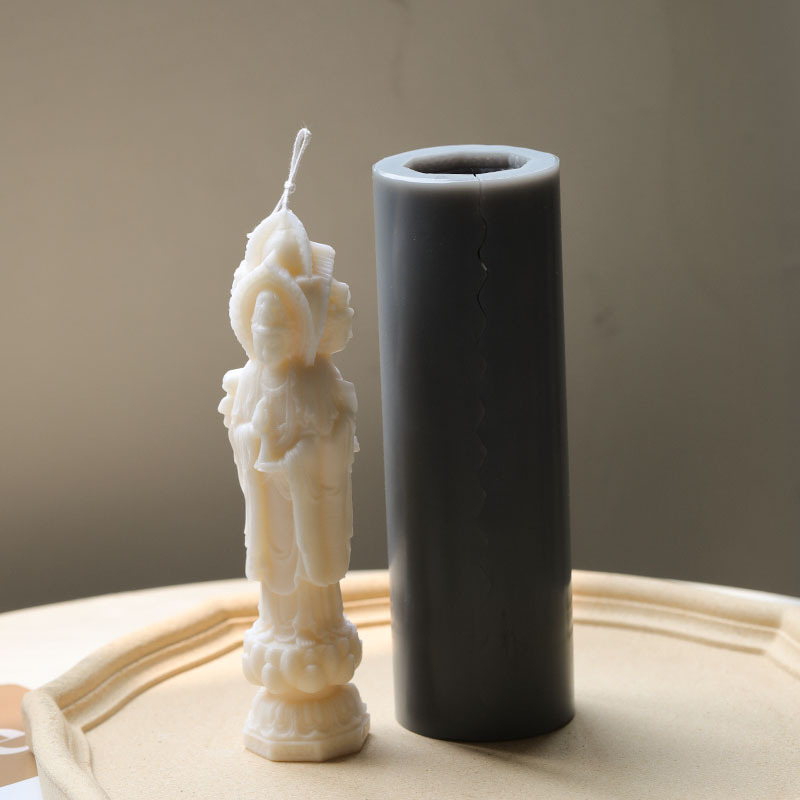 三面佛蜡烛模具观音像自制拜佛蜡烛diy香薰蜡烛硅胶模具