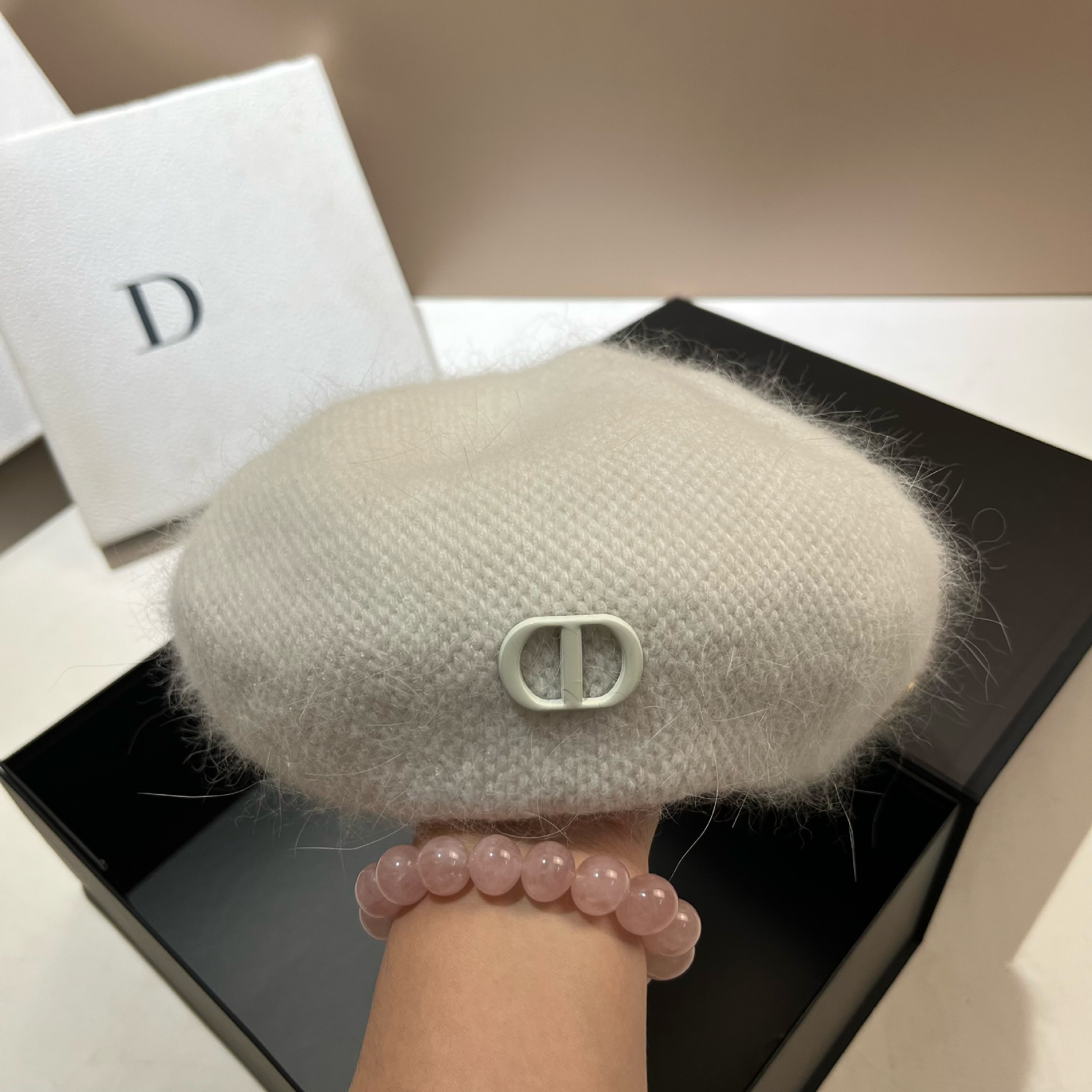 d标安哥拉长兔毛贝雷帽出口俄罗斯冬季保暖软糯八角帽甜美画家帽