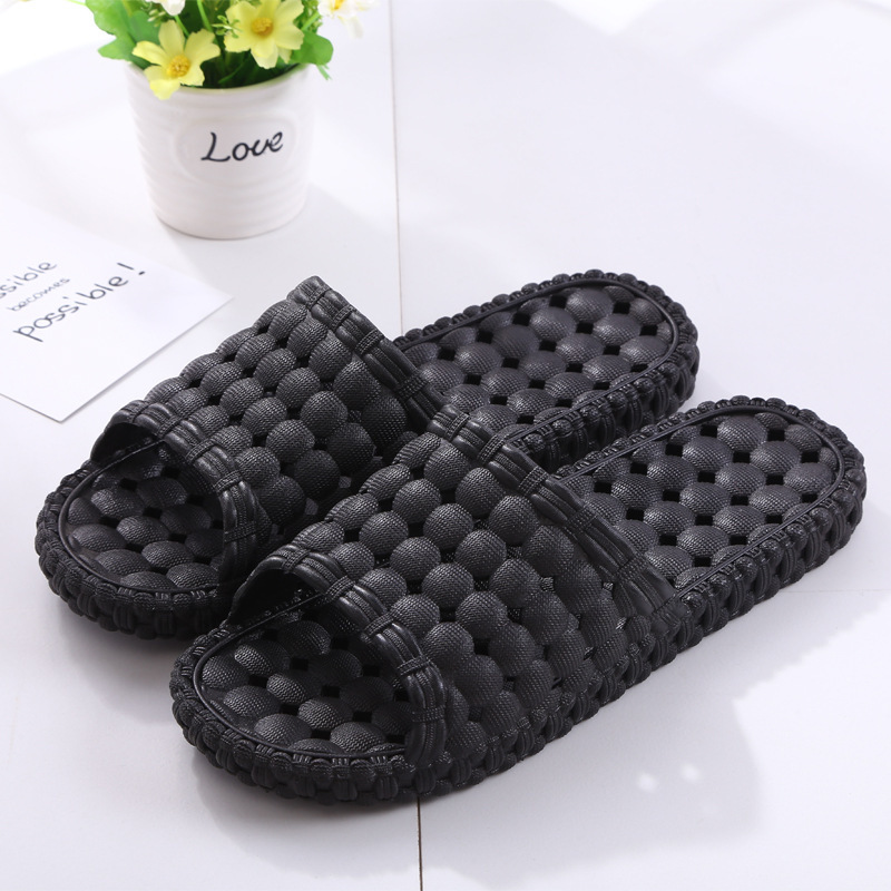 Summer New Blowing Plastic Slippers Men's and Women's Home Hotel Bathroom Bath Leaking Hollow Slippers Wholesale