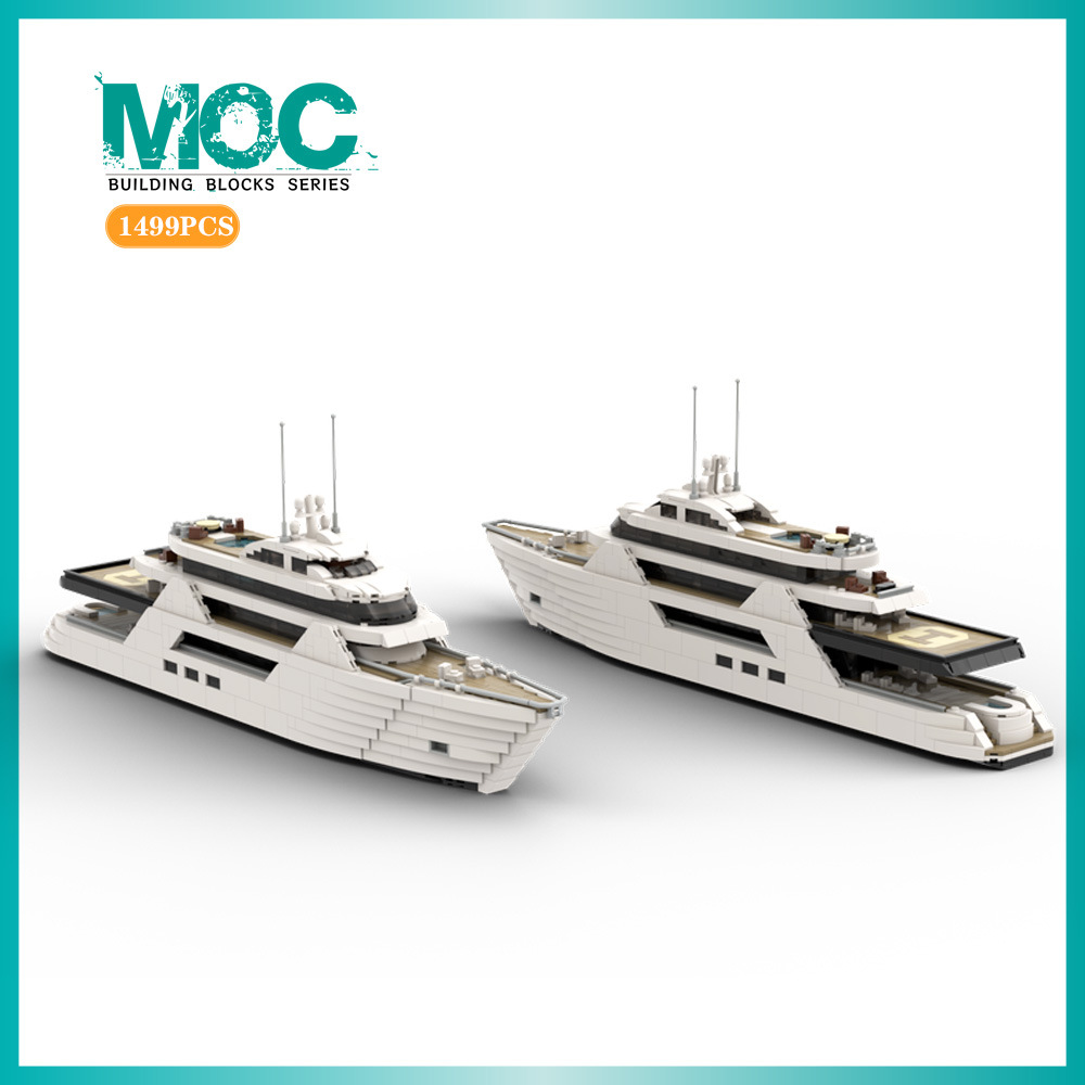 跨境玩具中国积木套装moc-90479豪华游艇兼容乐高小颗粒虾皮热卖
