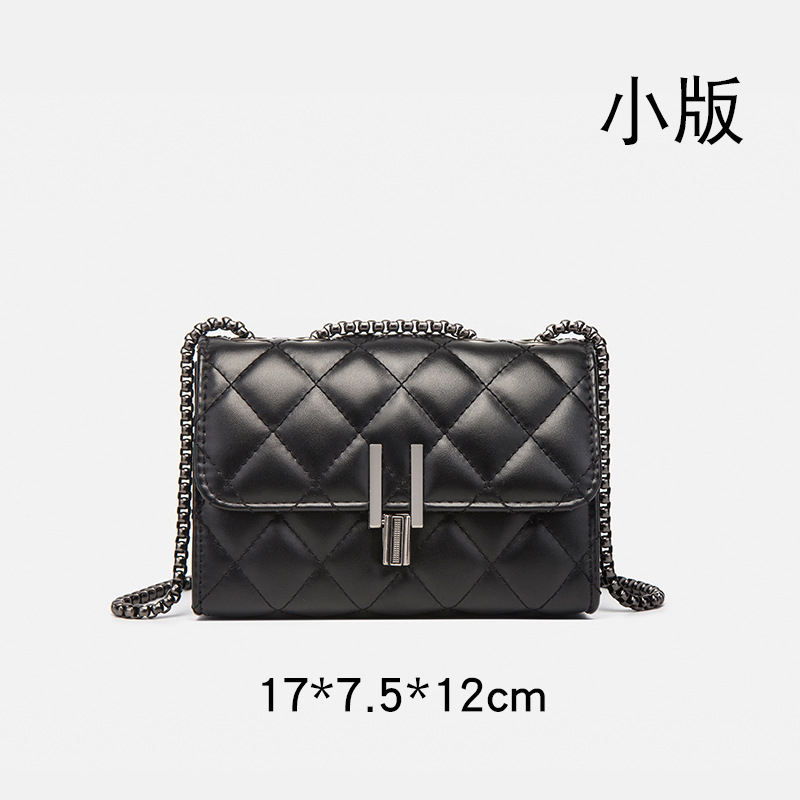 Chanel-Style Bags 2022 New Women's Bag Rhombus Chain Bag Fashion All-Match Ins Messenger Bag Shoulder Bag Small Bag