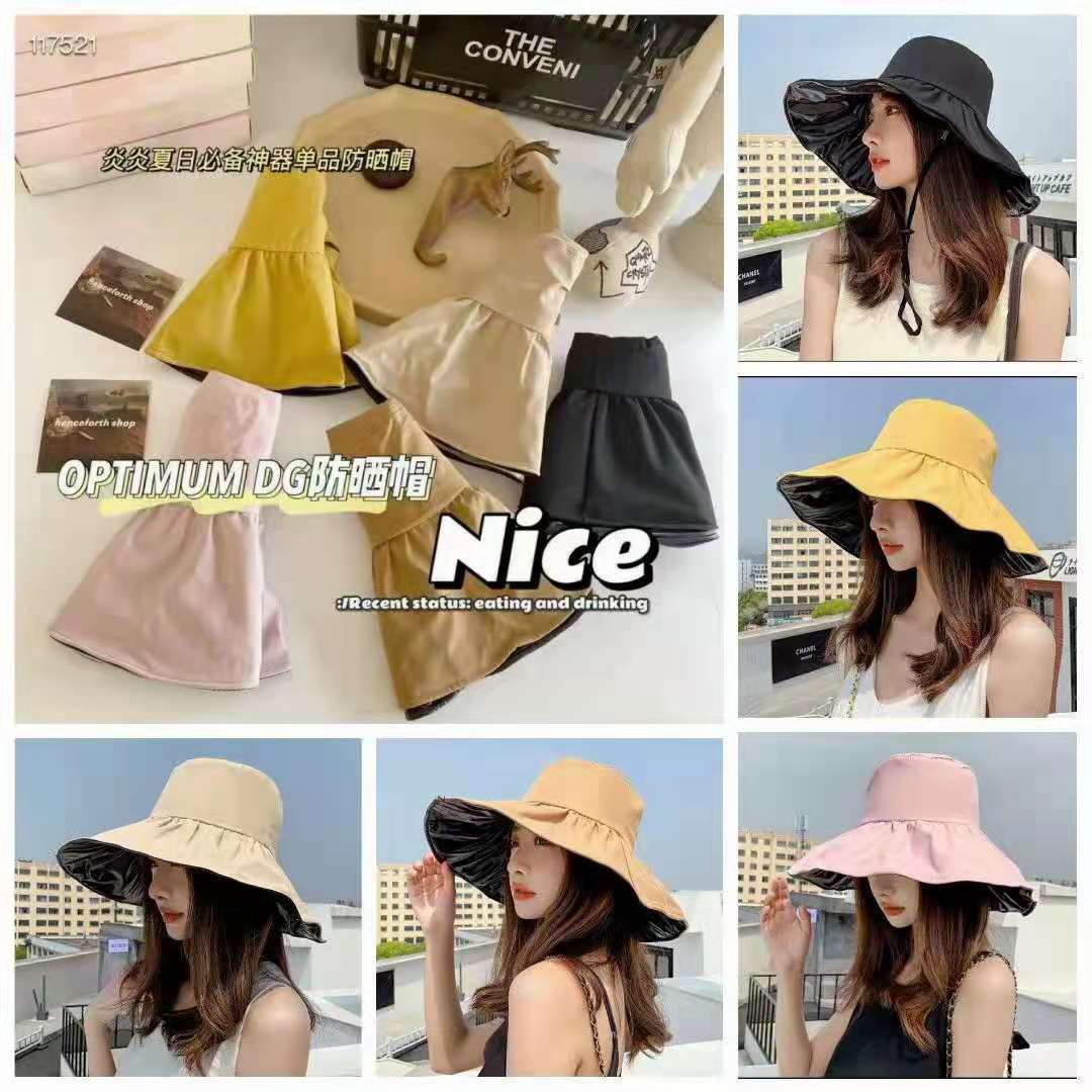 Vinyl Big Brim Fisherman Hat Uv Protection Sun Hat Cover Face Big Brim Foldable Sun Hat Internet Famous Hat