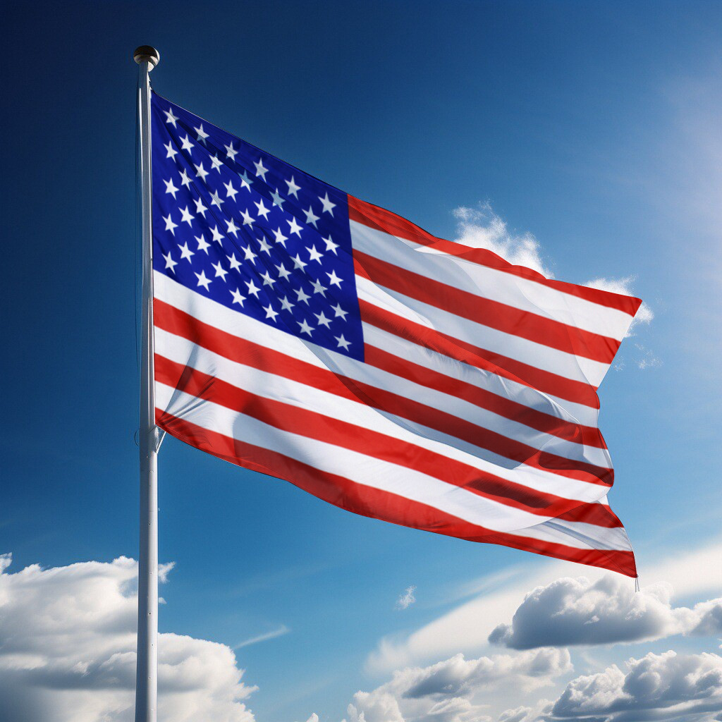 跨境专供美国国旗90*150刺绣工厂直销双面印涤纶布american flag