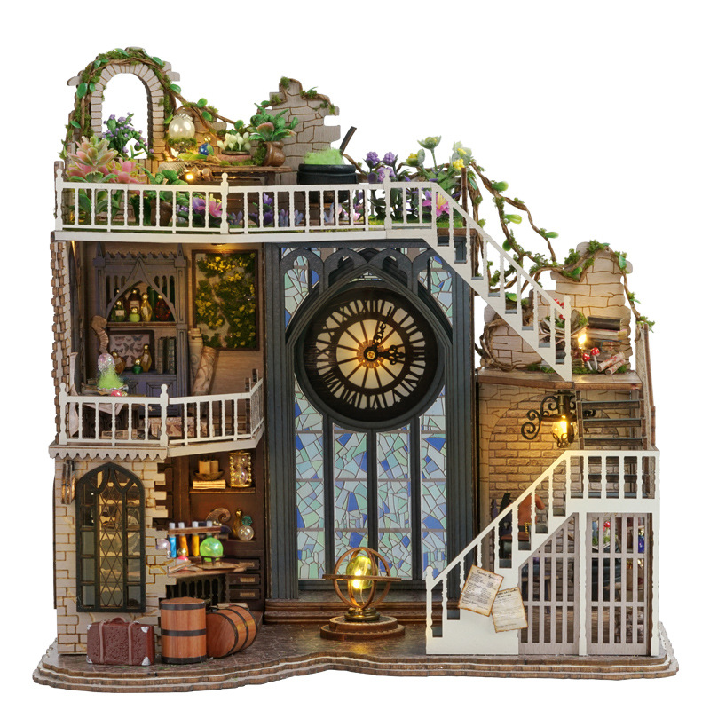 Cute Room DIY Cottage Magic House Handmade Small House Assembly Model Retro Magic Theme Style