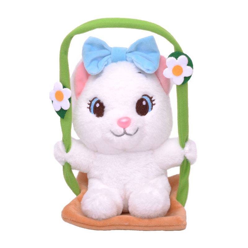 日系卡通玩偶花朵秋千系列玛丽猫毛绒玩具可爱公仔装饰摆件-阿里巴巴