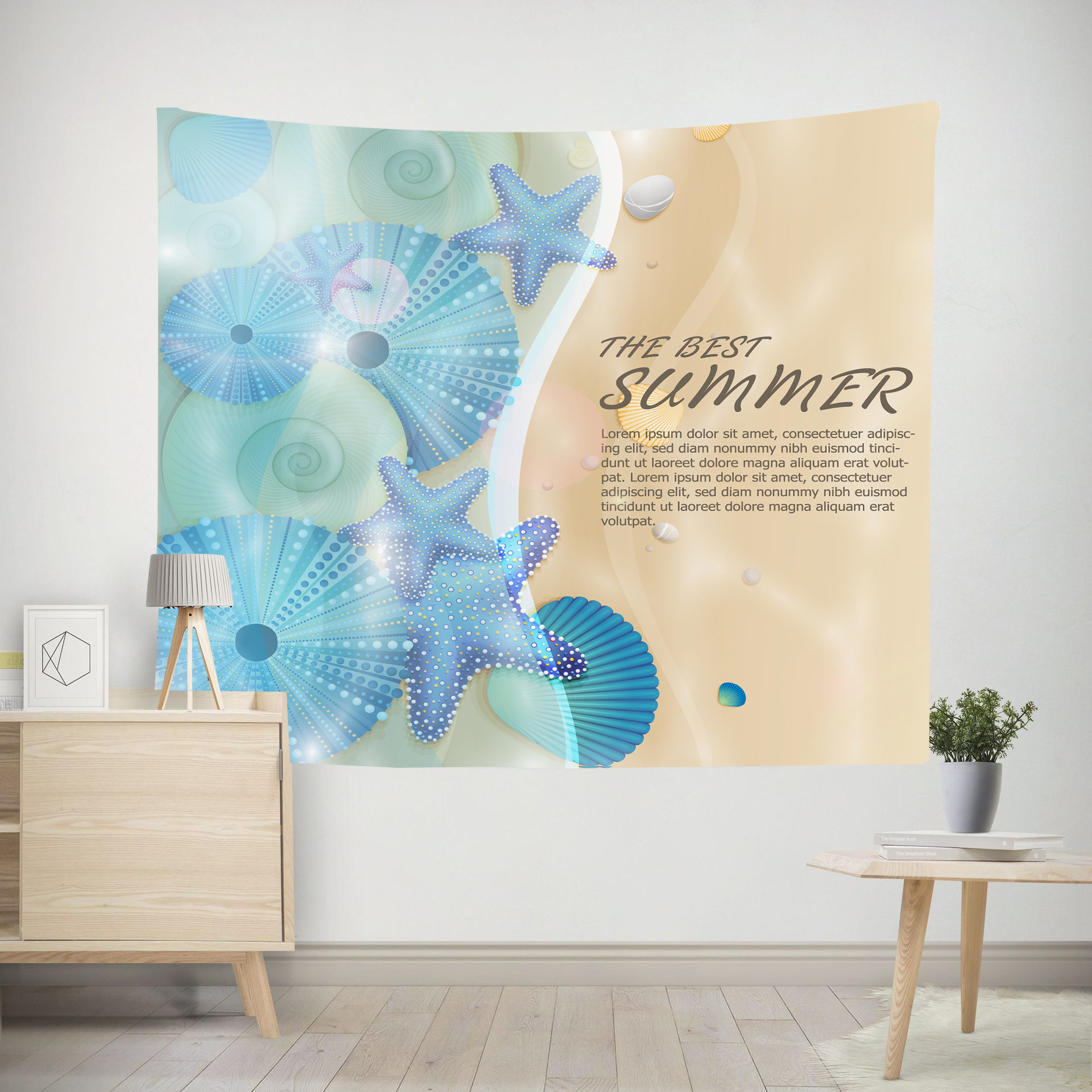 挂毯ins北欧风卧室墙壁装饰挂布网红直播间背景墙挂毯来图定制