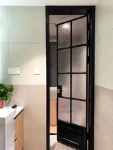 上海法式老钢窗复古门厨房卫生间平开门超白水波纹玻璃推门隔断门
