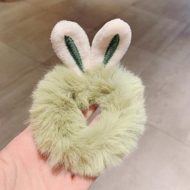 Cartoon Plush Rabbit Ears Hair Rope Hair Rope Female Cute Girl Large Intestine Hair Band Autumn and Winter Rubber Band Children Do Not Hurt Hair